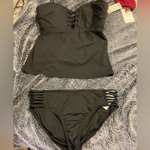 Black 2-piece bathing suit. Never worn- tags attached